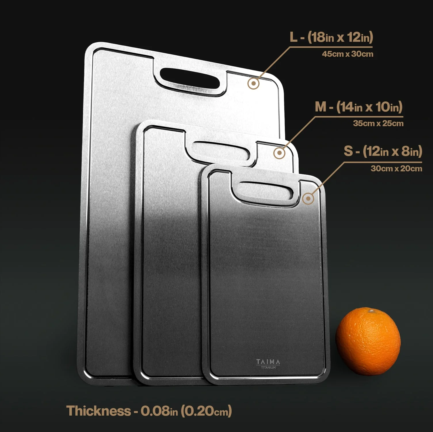 Pure Titanium Cutting Board Set (3 Piece) - Image 3